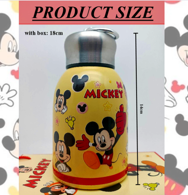 Mickey & Minnie Cartoon Design Thermal Stainless Water Bottle for Kids - Perfect for On-the-Go Hydration