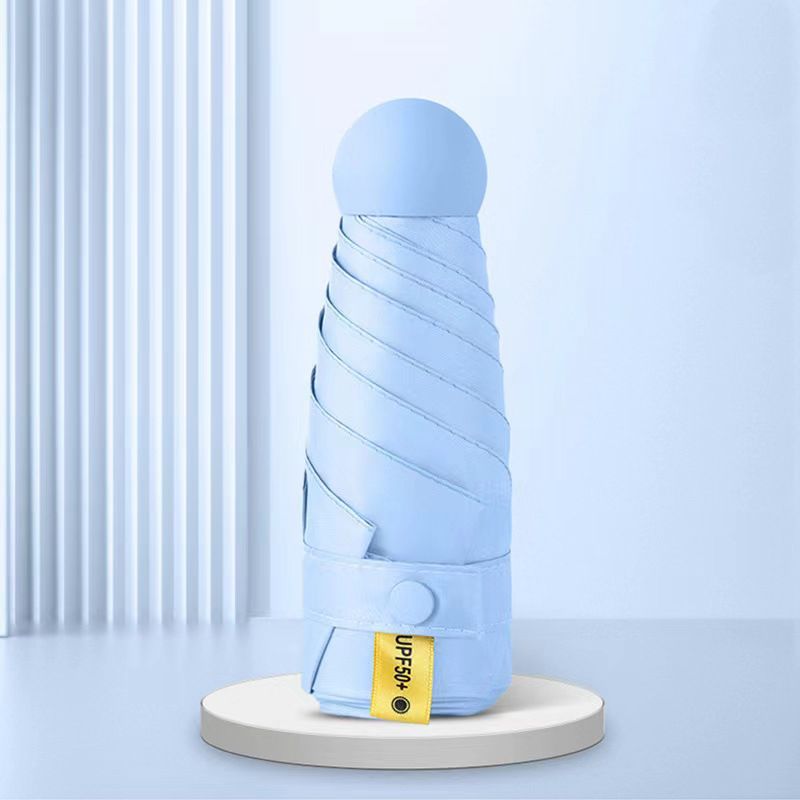 HOMESALE Ultra-Light Five-Fold Portable Mini Capsule Rain Umbrella Design with UPF50+ Protection