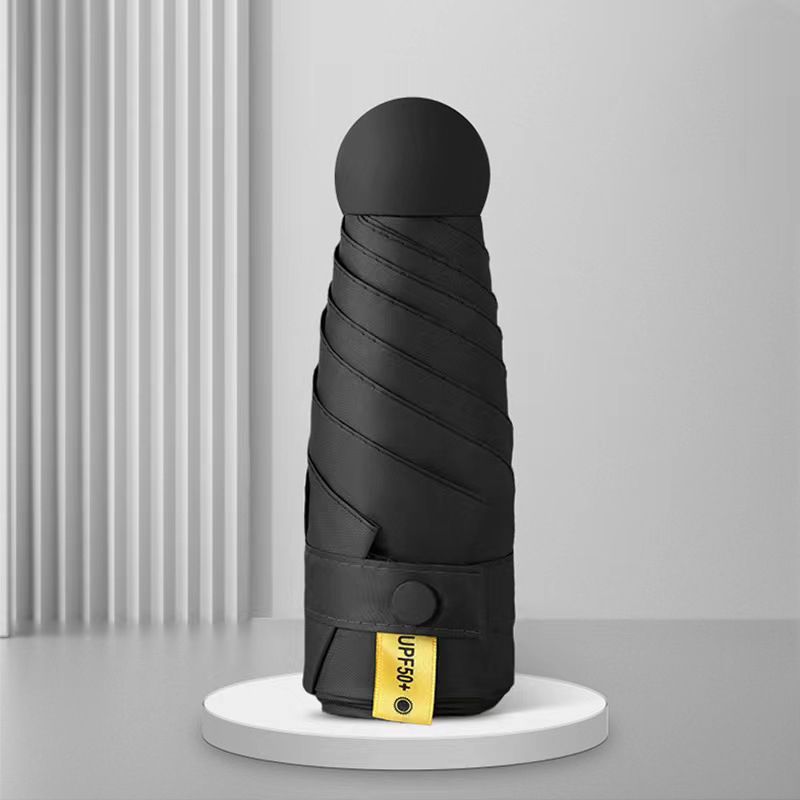 HOMESALE Ultra-Light Five-Fold Portable Mini Capsule Rain Umbrella Design with UPF50+ Protection