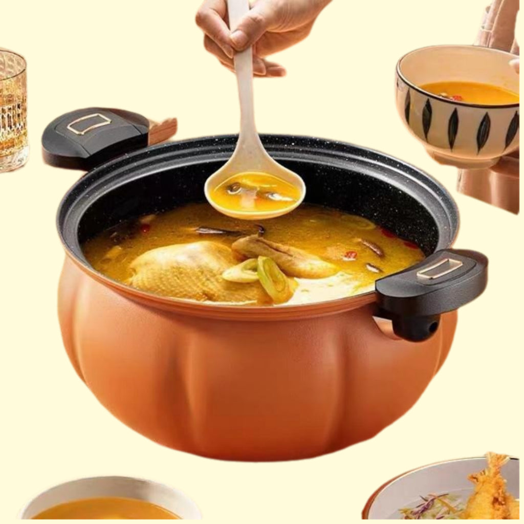 New pumpkin pot medical stone micro pressure pot household multifunctional pot soup stew pot