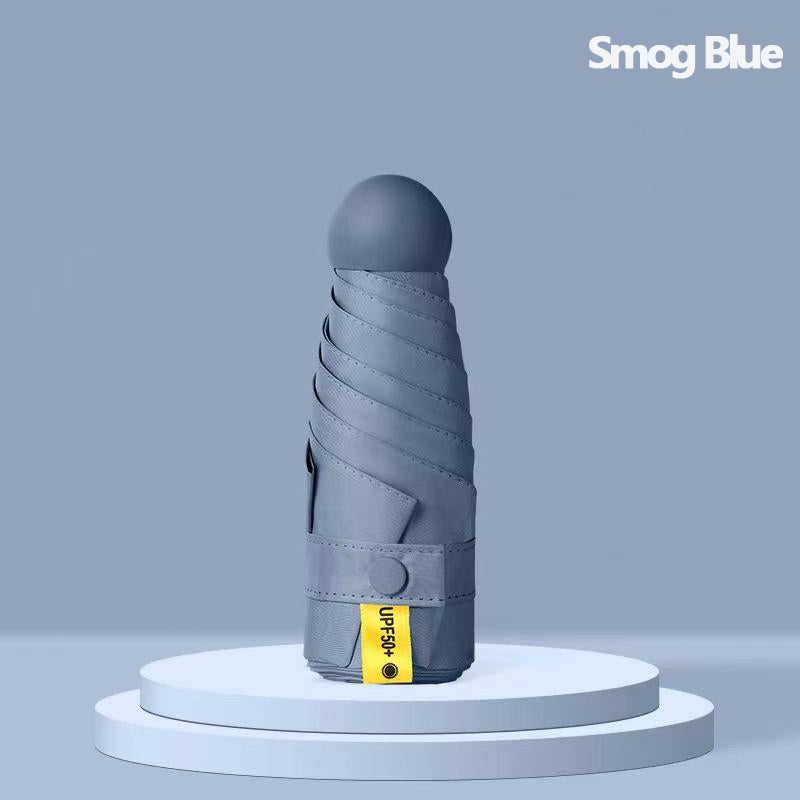 HOMESALE Ultra-Light Five-Fold Portable Mini Capsule Rain Umbrella Design with UPF50+ Protection