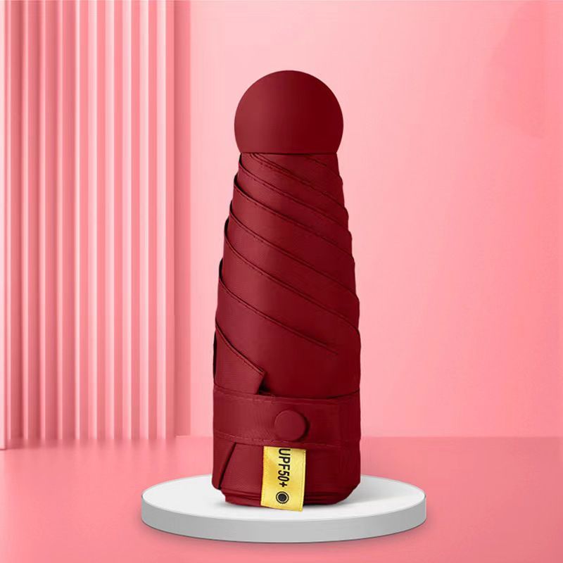 HOMESALE Ultra-Light Five-Fold Portable Mini Capsule Rain Umbrella Design with UPF50+ Protection