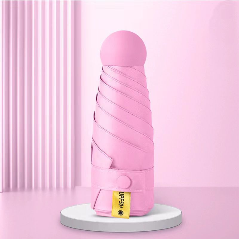 HOMESALE Ultra-Light Five-Fold Portable Mini Capsule Rain Umbrella Design with UPF50+ Protection