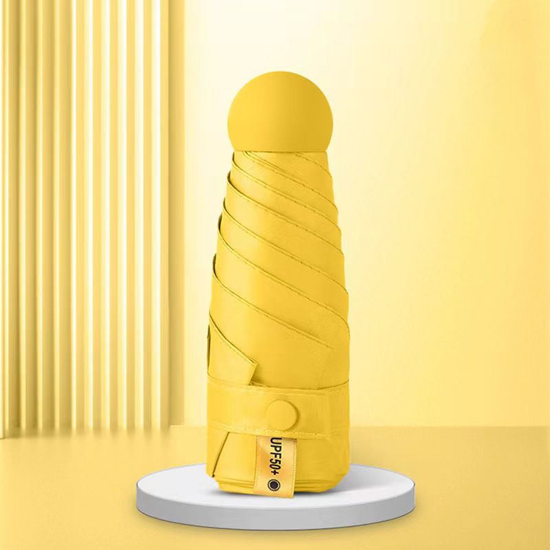 HOMESALE Ultra-Light Five-Fold Portable Mini Capsule Rain Umbrella Design with UPF50+ Protection