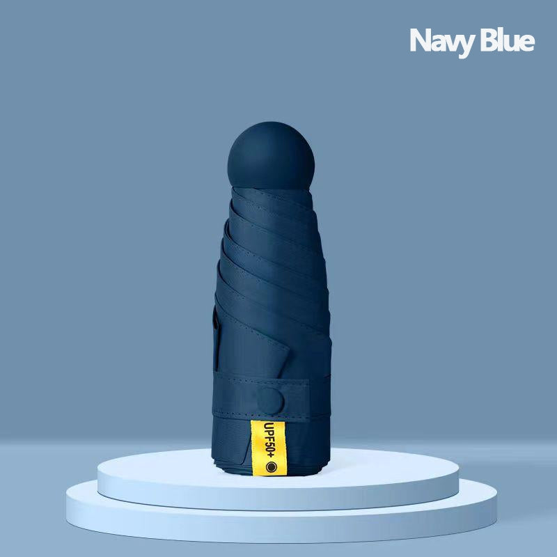 HOMESALE Ultra-Light Five-Fold Portable Mini Capsule Rain Umbrella Design with UPF50+ Protection