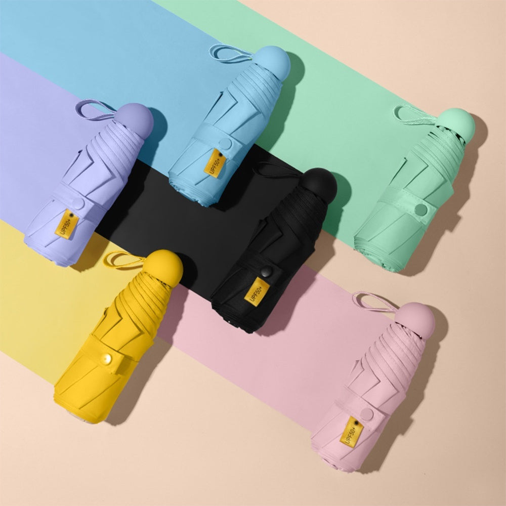 HOMESALE Ultra-Light Five-Fold Portable Mini Capsule Rain Umbrella Design with UPF50+ Protection