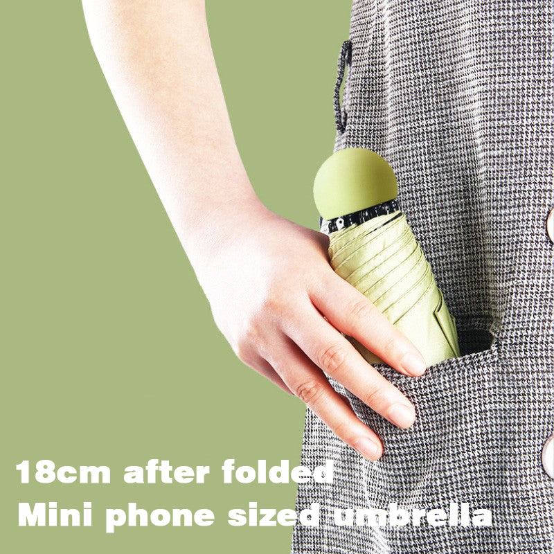HOMESALE Ultra-Light Five-Fold Portable Mini Capsule Rain Umbrella Design with UPF50+ Protection