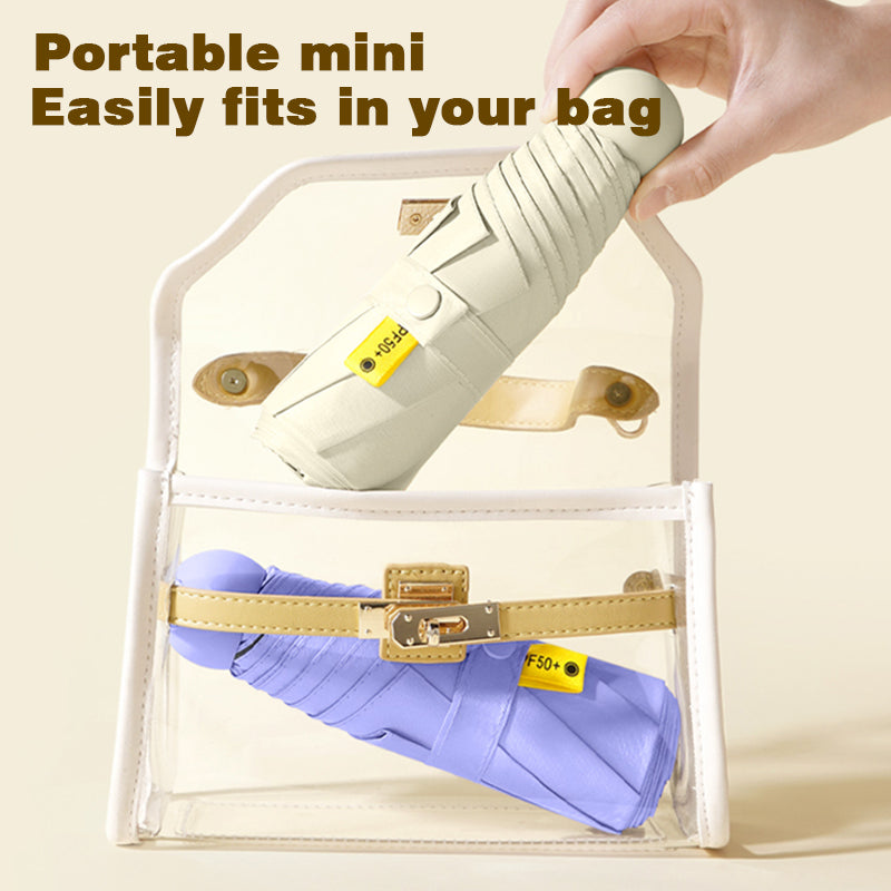HOMESALE Ultra-Light Five-Fold Portable Mini Capsule Rain Umbrella Design with UPF50+ Protection