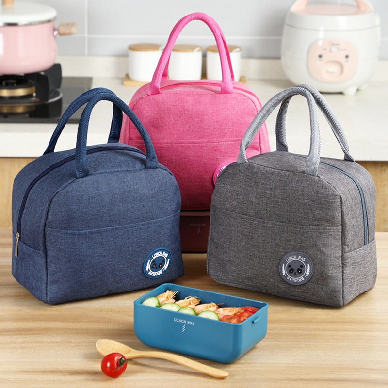 Portable thermal Insulation HOT-COLD Lunch Bag Canvas Bags Fresh Handbag Insulated