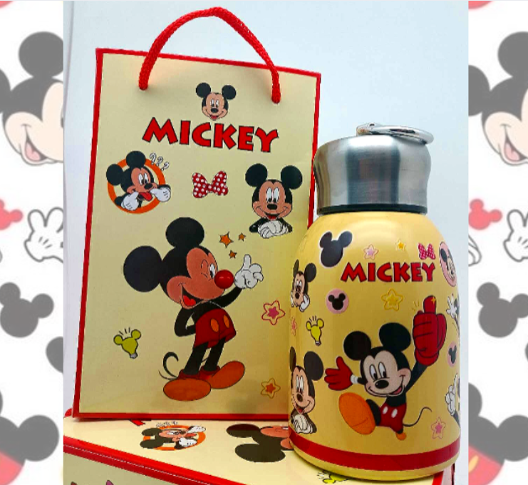 Mickey & Minnie Cartoon Design Thermal Stainless Water Bottle for Kids - Perfect for On-the-Go Hydration