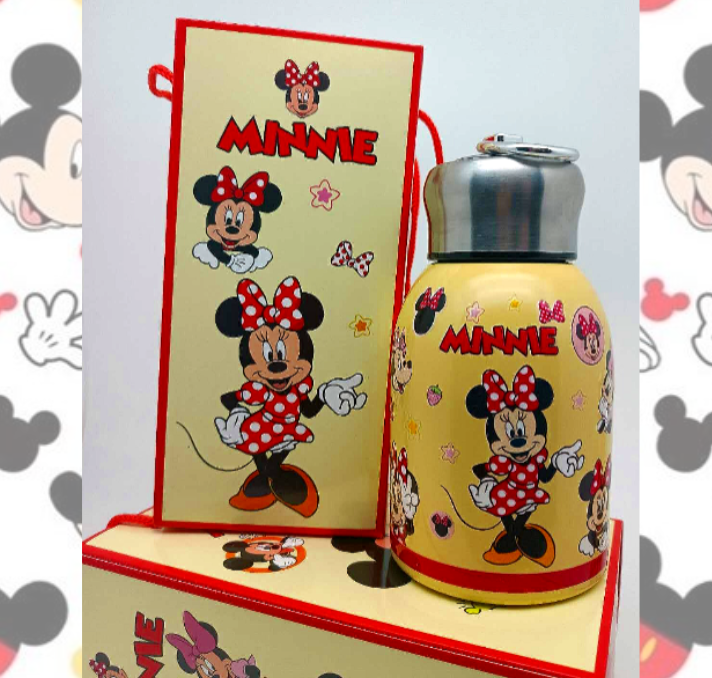 Mickey & Minnie Cartoon Design Thermal Stainless Water Bottle for Kids - Perfect for On-the-Go Hydration