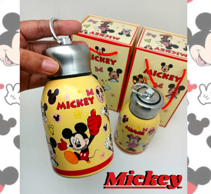 Mickey & Minnie Cartoon Design Thermal Stainless Water Bottle for Kids - Perfect for On-the-Go Hydration