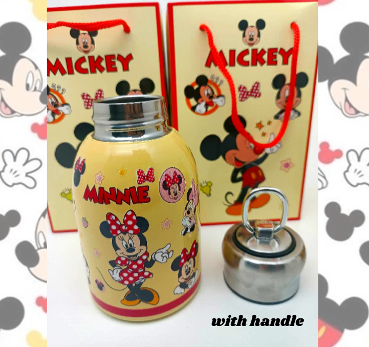 Mickey & Minnie Cartoon Design Thermal Stainless Water Bottle for Kids - Perfect for On-the-Go Hydration