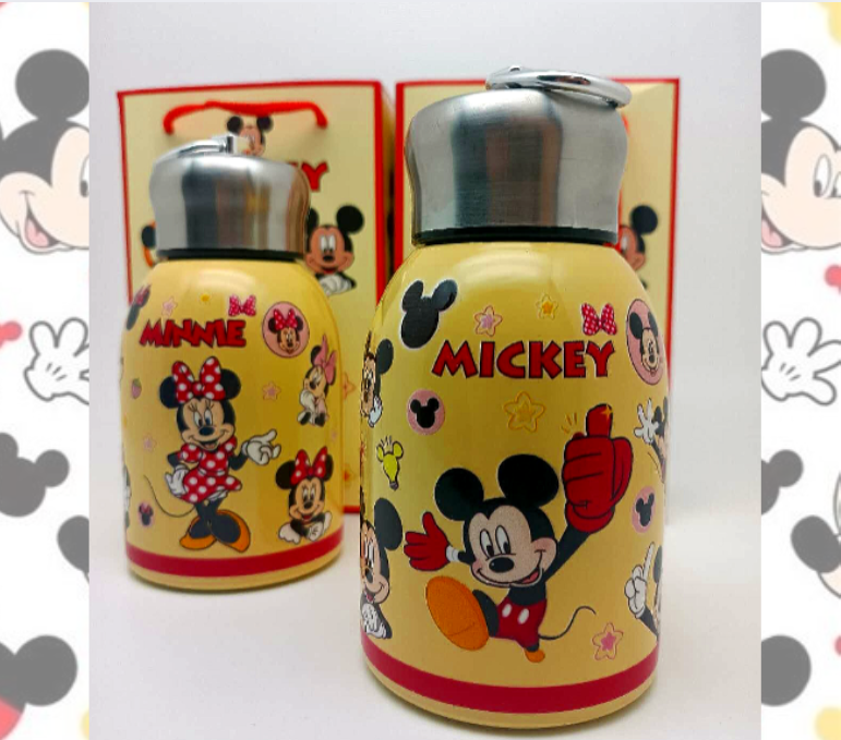 Mickey & Minnie Cartoon Design Thermal Stainless Water Bottle for Kids - Perfect for On-the-Go Hydration