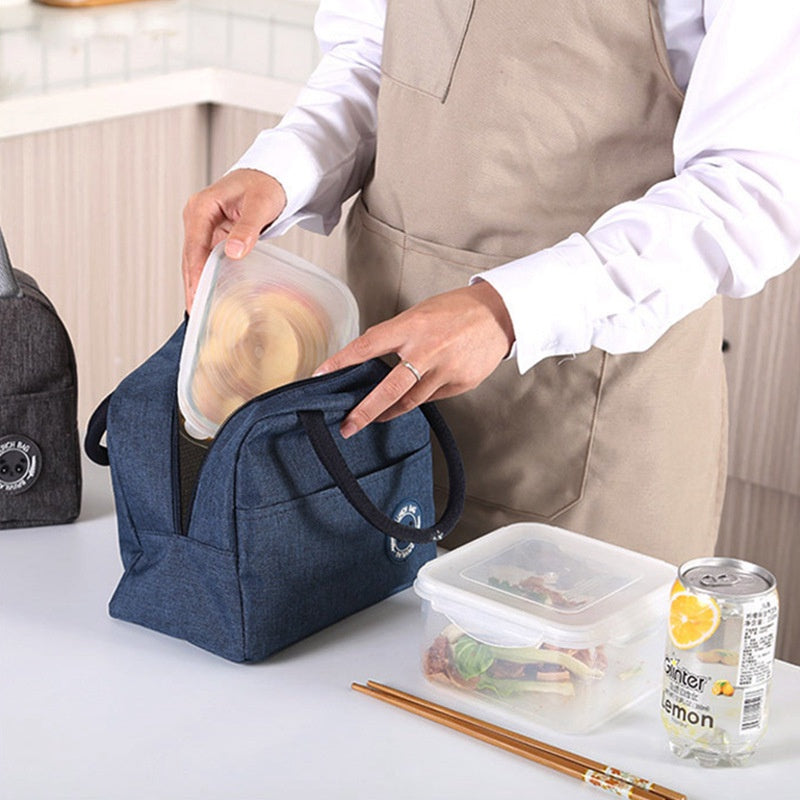 Portable thermal Insulation HOT-COLD Lunch Bag Canvas Bags Fresh Handbag Insulated