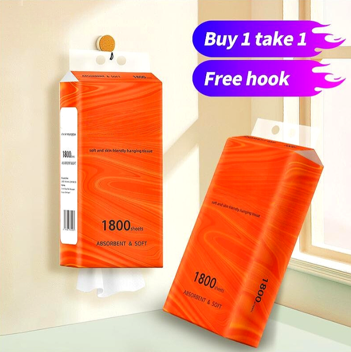 "BIGGEST HANGING TISSUE BUY1 TAKE1 (HANGING TISSUE) 1800 SHEETS 4 PLY Free hook RANDOM BRAND"